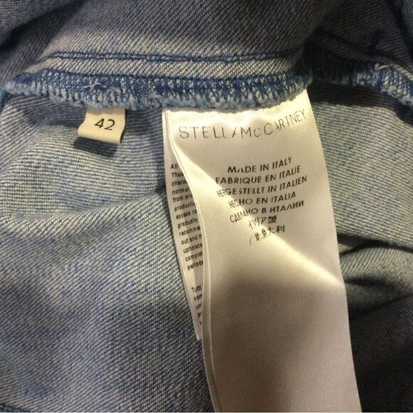 STELLA McCARTNEY Light blue denim keyhole Cutout Sundress W/ Pockets - Picture 7 of 13